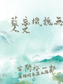 蓝忘机魏无羡同人文