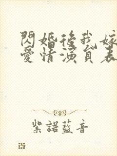 闪婚后我嫁给了爱情演员表