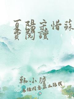 夏阳宋惜苏晴免费阅读