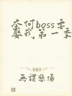 奈何boss要娶我第一季免费版高清