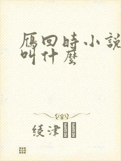 雁回时小说原著叫什么