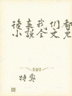 后来我们都哭了小说全文免费阅读