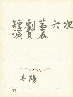 短剧第六次攻略演员表