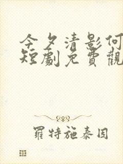 今夕清影何处寻短剧免费观看在线