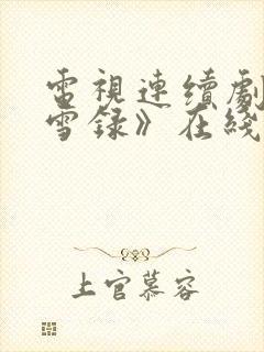 电视连续剧《朝雪录》在线观看免费