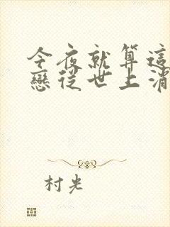 今夜就算这份爱恋从世上消失简介