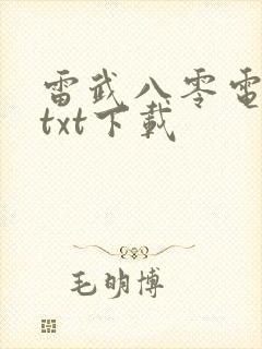 雷武八零电子书txt下载