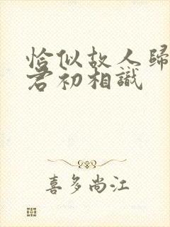 恰似故人归 与君初相识