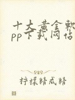 十大黄金软件app下载网站免费