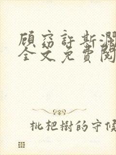 顾窈许斯澜小说全文免费阅读