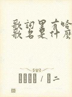 歌词里有哈吉嘛歌名是什么