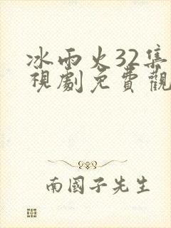 冰雨火32集电视剧免费观看