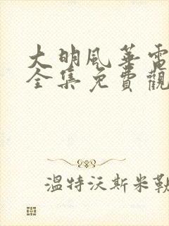 大明风华电视剧全集免费观看完整版