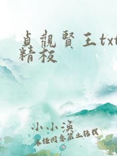 贞观贤王txt精校