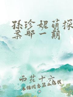 孙珍妮萌探探探案哪一期