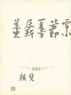 叶辰夏若雪最新更新章节小说免费阅读