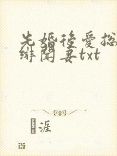 先婚后爱总裁的绯闻妻txt