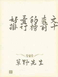 好看的爽文小说排行榜前十名