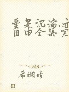 爱是沉沦,亦是自由全集完整版