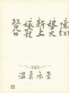 替嫁新娘亿万老公宠上天txt