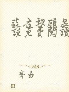 苏夜黎顾晏沉小说免费阅读