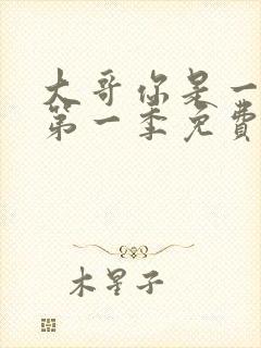 大哥你是一个人第一季免费观看