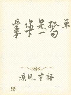 爱你是孤单的心事下一句