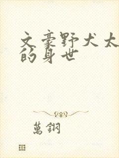 文豪野犬太宰治的身世