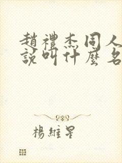 赵礼杰同人文小说叫什么名字