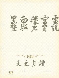 黑白迷宫电影完整版免费观看