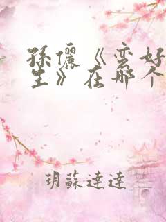 孙俪《蛮好的人生》在哪个台播出