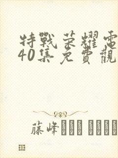 特战荣耀电视剧40集免费观看