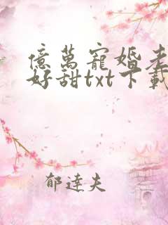 亿万宠婚老婆你好甜txt下载