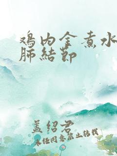 鸡内金煮水治疗肺结节