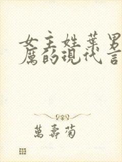 女主姓叶男主姓厉的现代言情小说