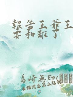 报告王爷王妃又要和离了