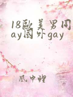 18欧美男同gay国外gay