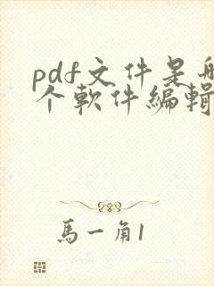 pdf文件是哪个软件编辑的