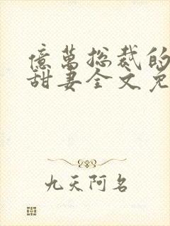 亿万总裁的契约甜妻全文免费阅读