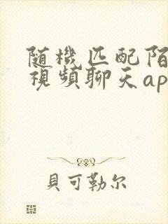 随机匹配陌生人视频聊天app