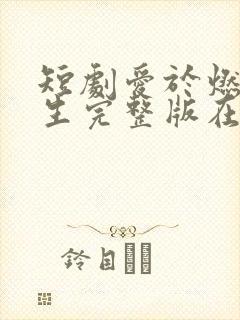 短剧爱于燃尽新生完整版在线观看