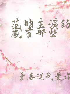 范明主演的电视剧有哪些