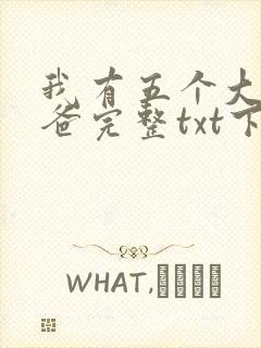 我有五个大佬爸爸完整txt下载