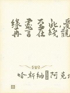 缘尽至此,爱不再言在线观看