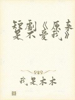 短剧《原来你只是不爱我》在线观看