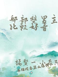 哪部双男主小说比较好看