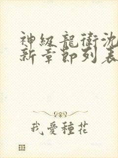 神级龙卫沈浪最新章节列表最