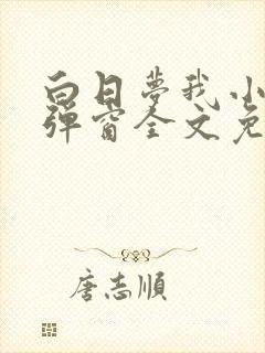 白日梦我小说无弹窗全文免费阅读