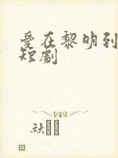 爱在黎明到来前短剧
