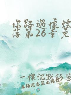 你路过像烟火坠落第26章免费阅读